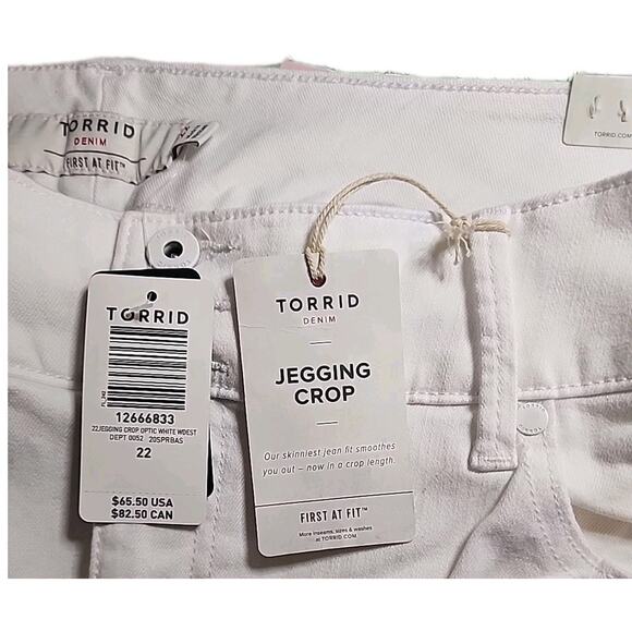 Torrid Jegging Crop Jeans Size 22 White NWT - Picture 8 of 8